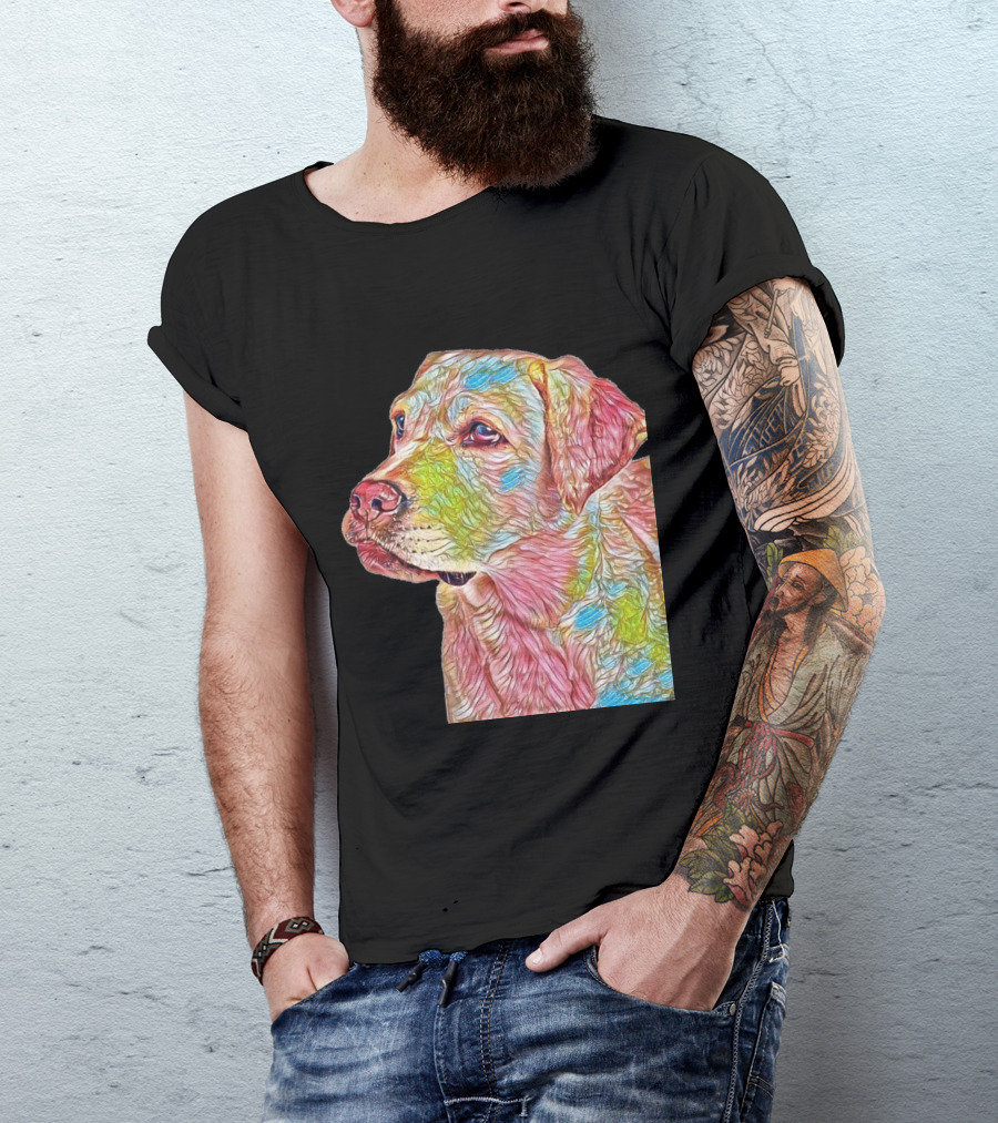 Closeup Of A Beautiful Labrador Retriever In Vibrant Colors T-Shirt