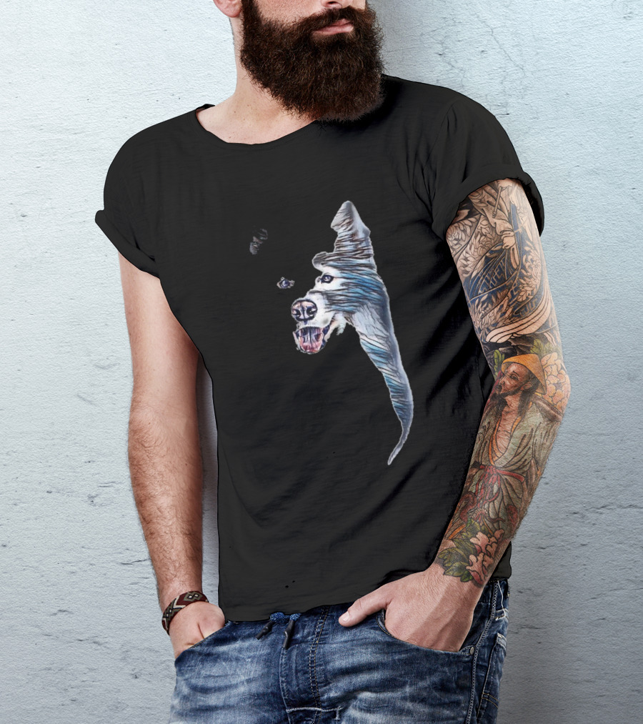 Closeup Of A Beautiful Samoye With Abstract Artistic Detailing T-Shirt