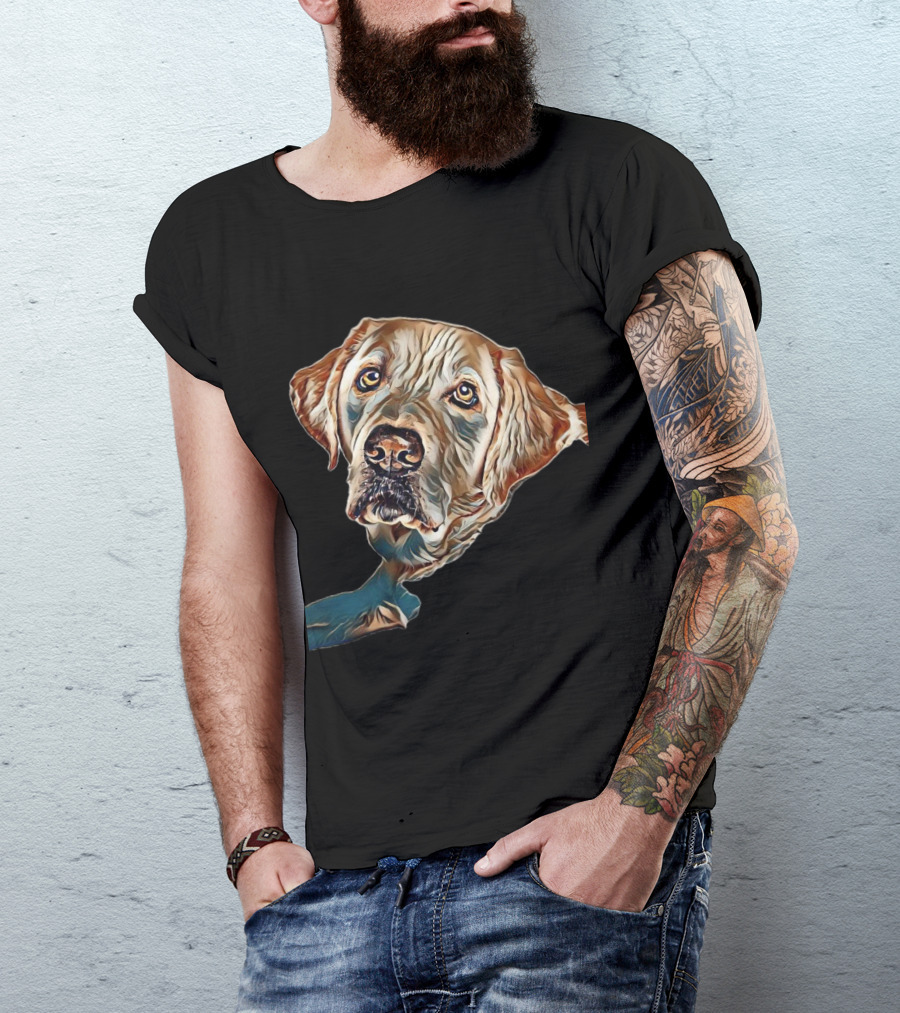 Closeup Of A Cute Yellow Labrressio Dog T-Shirt