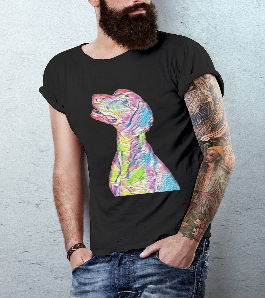 Colorful Side View Of A Vizsla T-Shirt