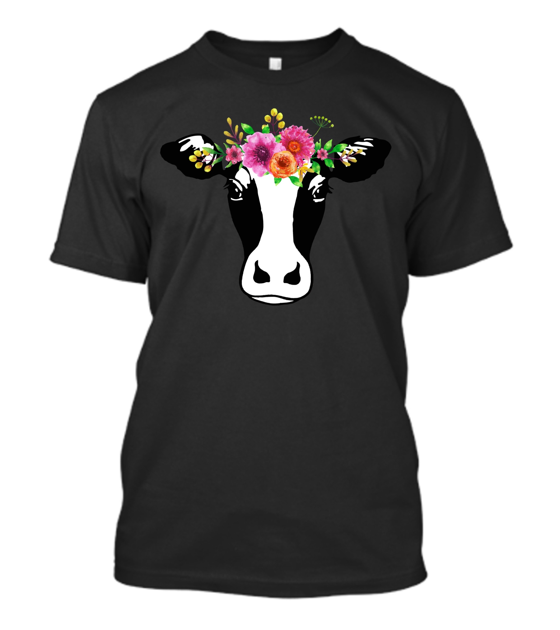 Cow With Vibrant Floral Crown T-Shirt