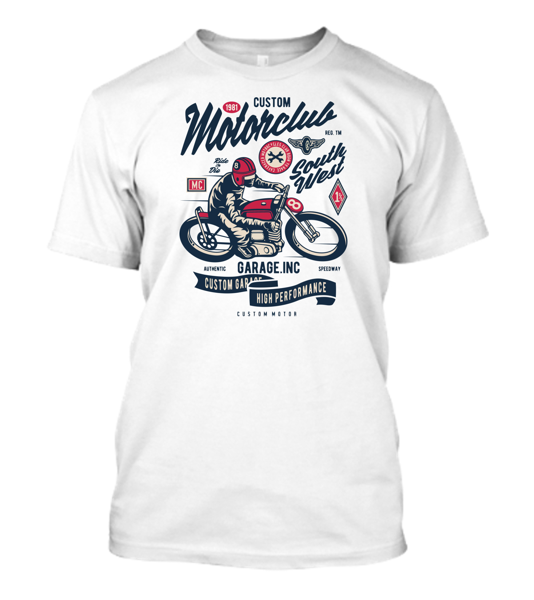 1981 Custom Motorclub High Performance Garage Inc South West Racing Team T-Shirt