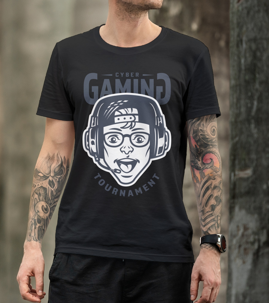 Cyber Gaming Tournament Headset Player T-Shirt