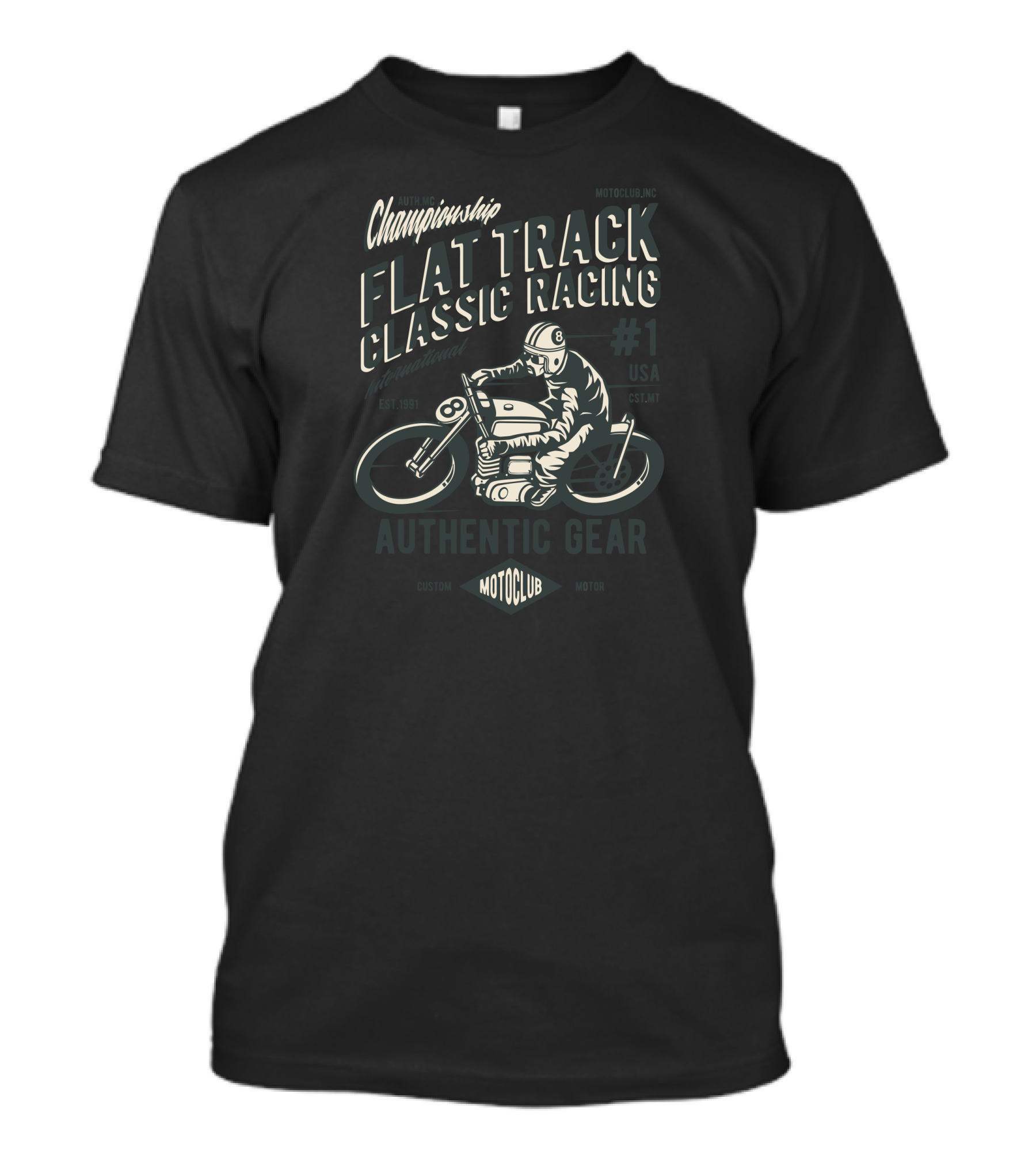 MotoClub Championship Authentic Gear Flat Track Classic Racing USA Custom Motor T-Shirt