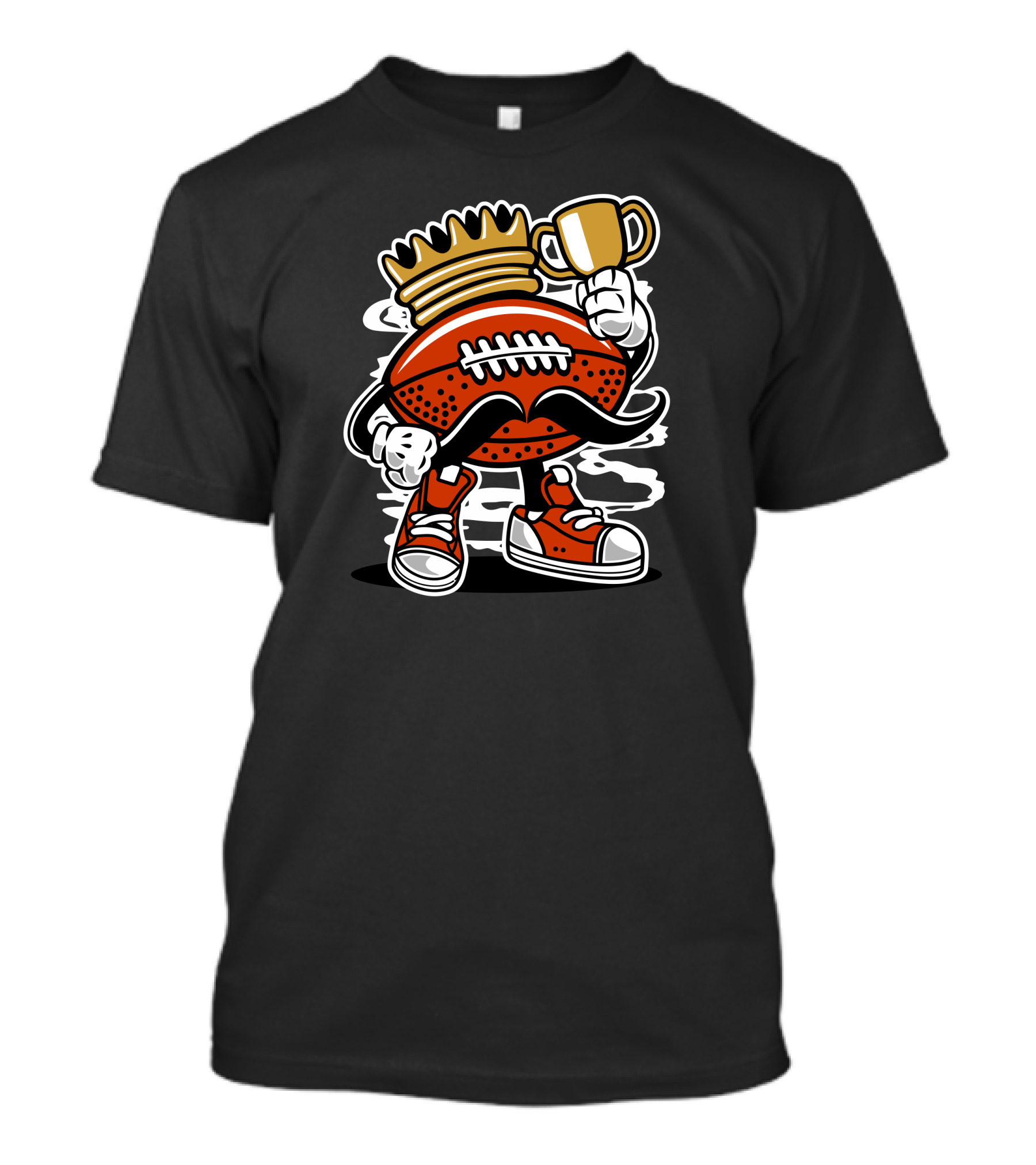 Football King Crowned Champion Trophy Victory Ball T-Shirt