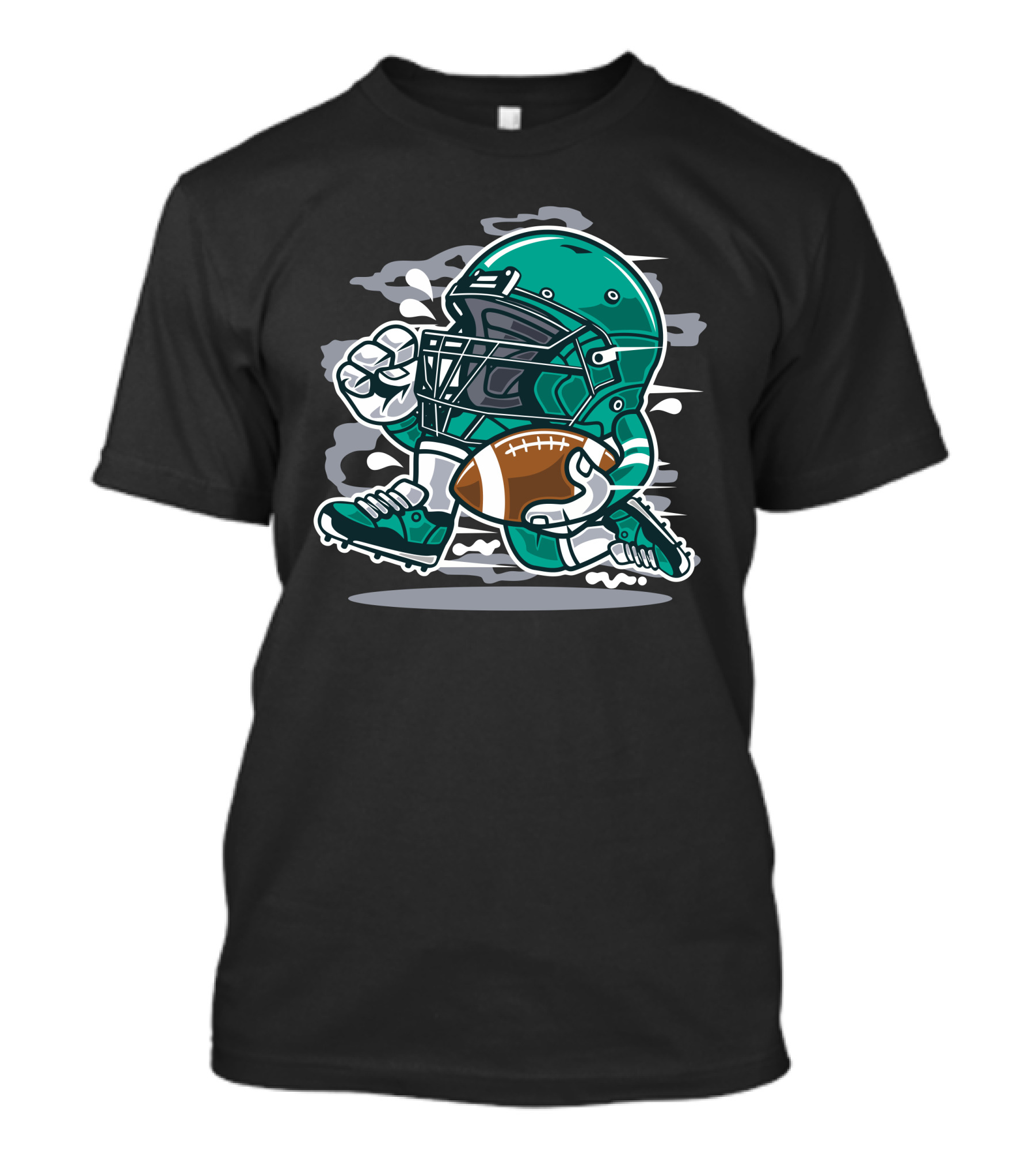Football Player Cartoon Running With Ball T-Shirt