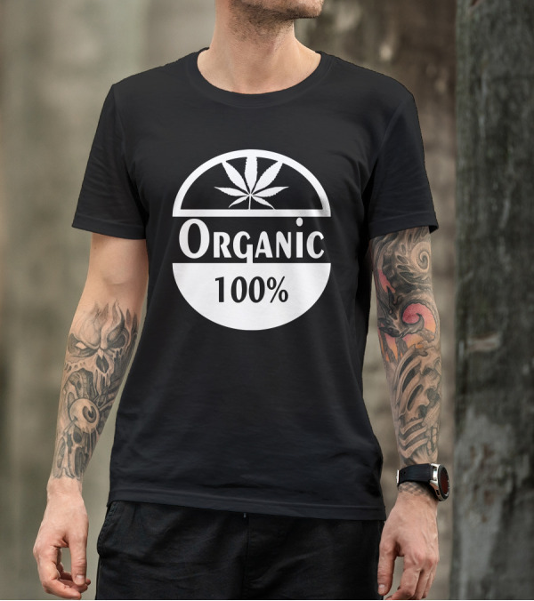 100% Organic Cannabis Leaf T-Shirt