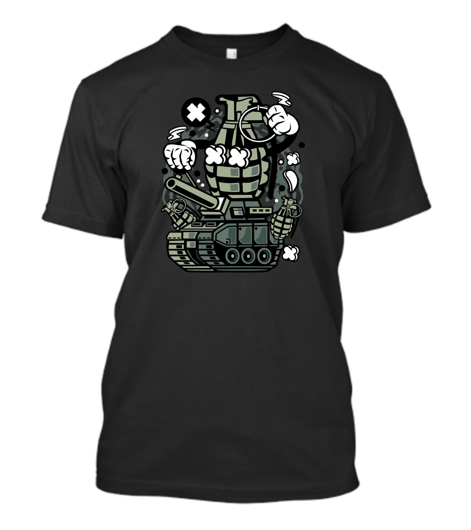 Grenade Fist Tank Battle Explosion T-Shirt