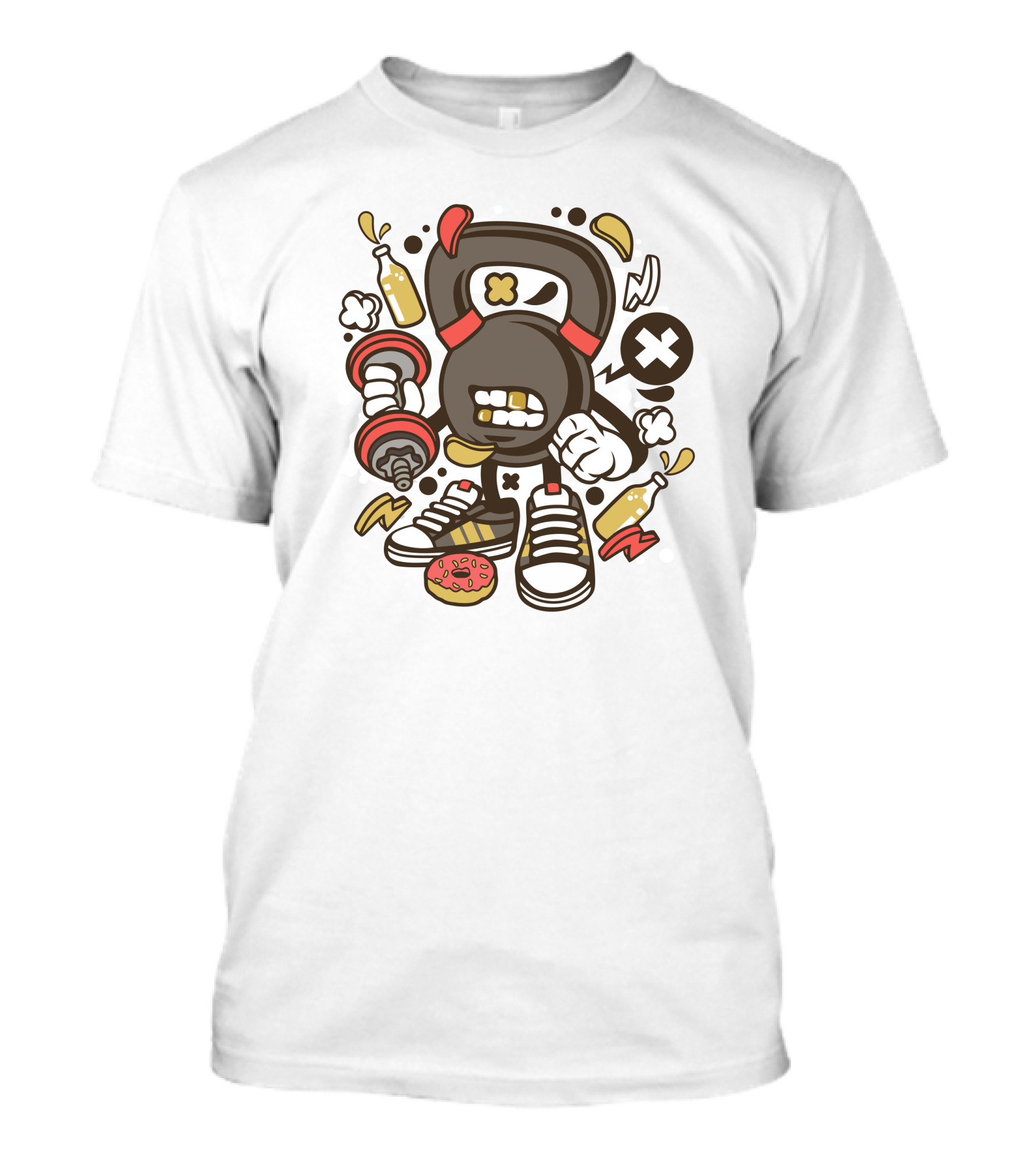Kettle Bells Sneaker Donut Workout Remix T-Shirt