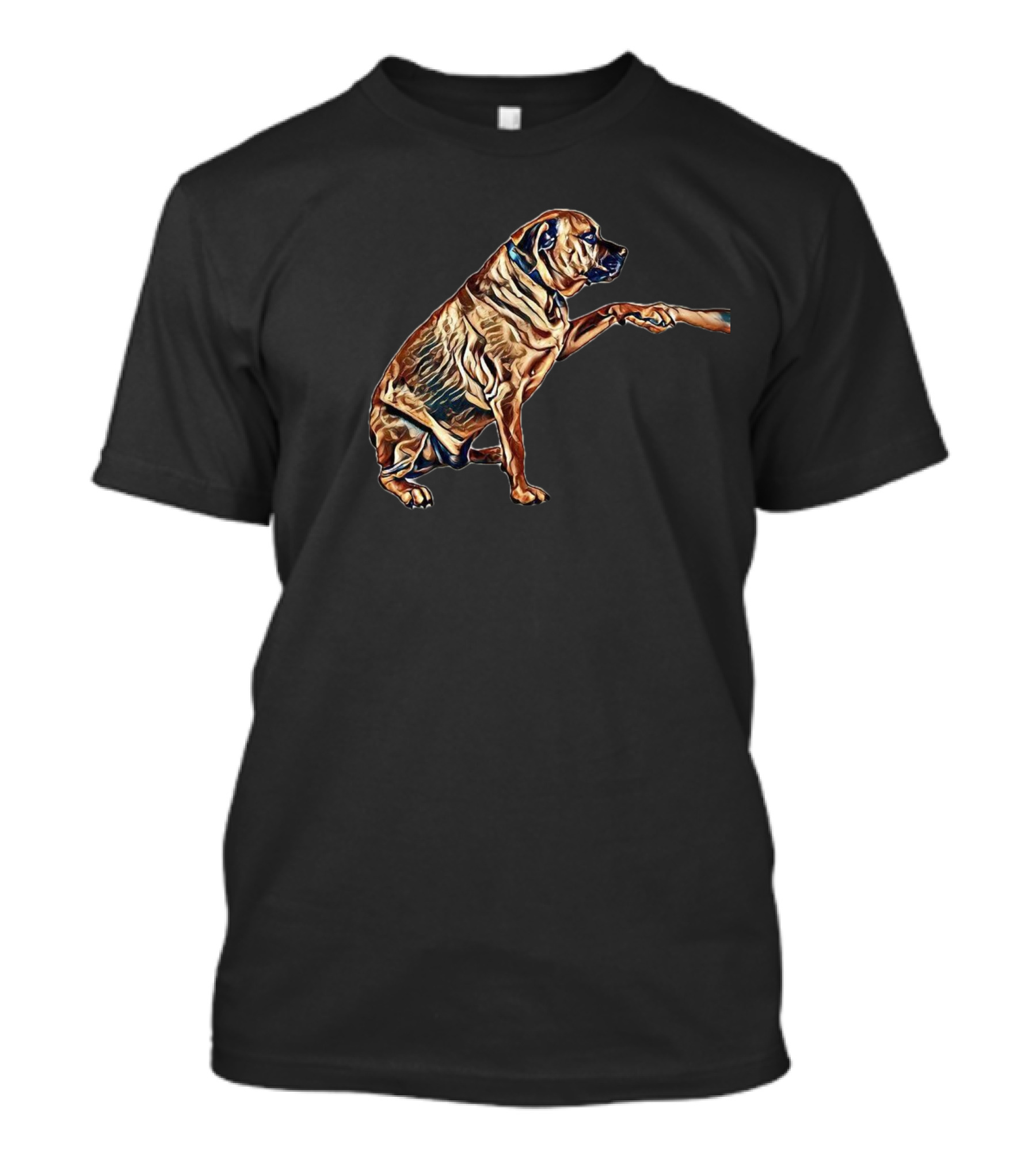 Large Breed Dog Shaking Hands With Human Hand T-Shirt