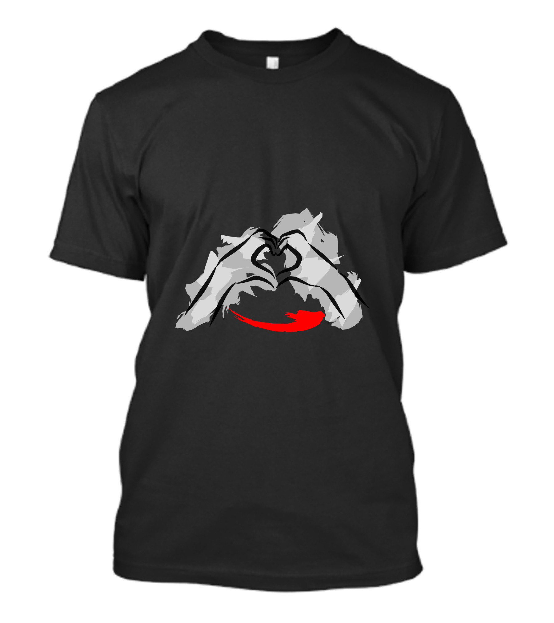 Love Is Life Hand Heart Symbol With Red Brushstroke Highlight T-Shirt