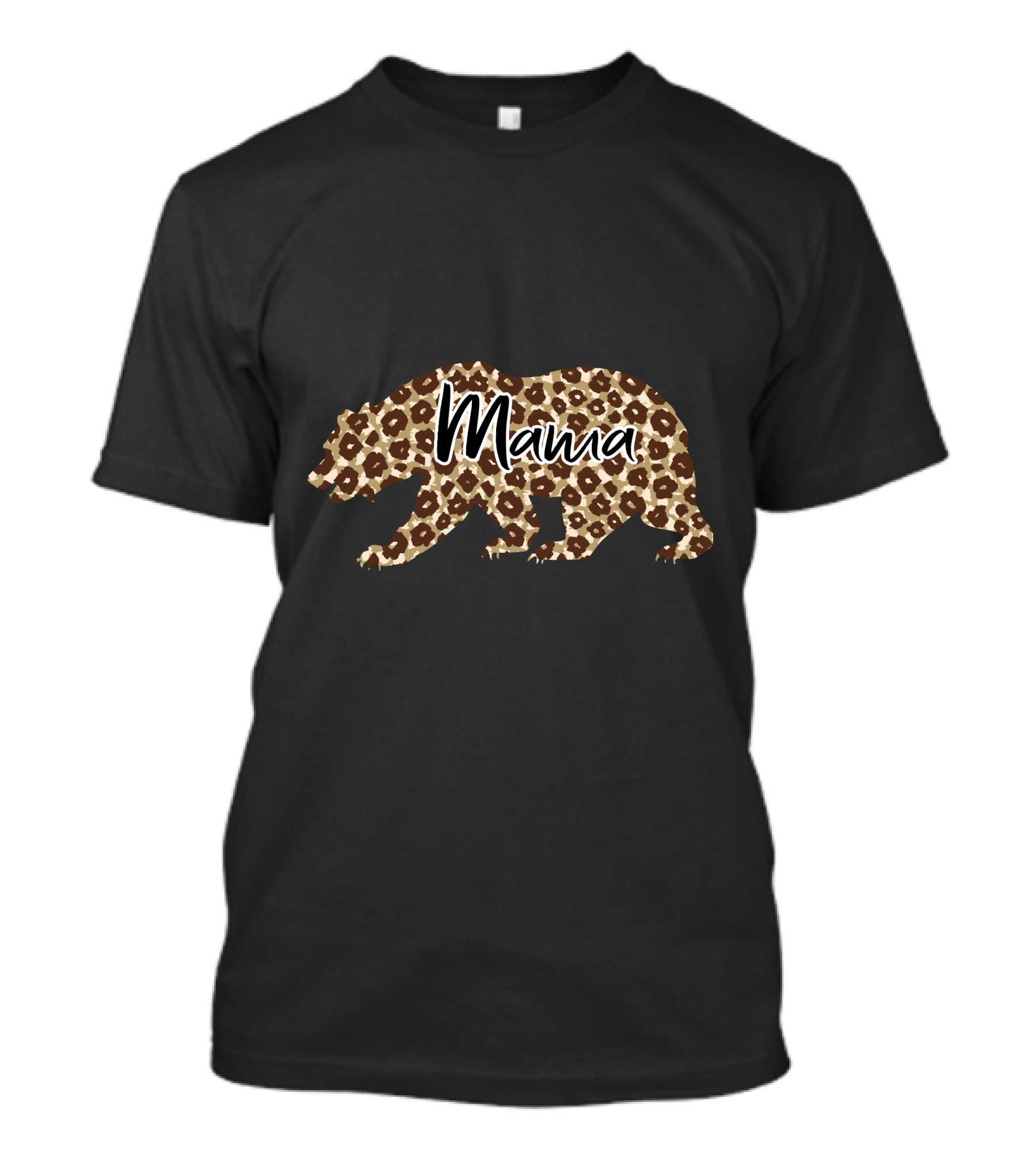 Mama Leopard Print Bear T-Shirt