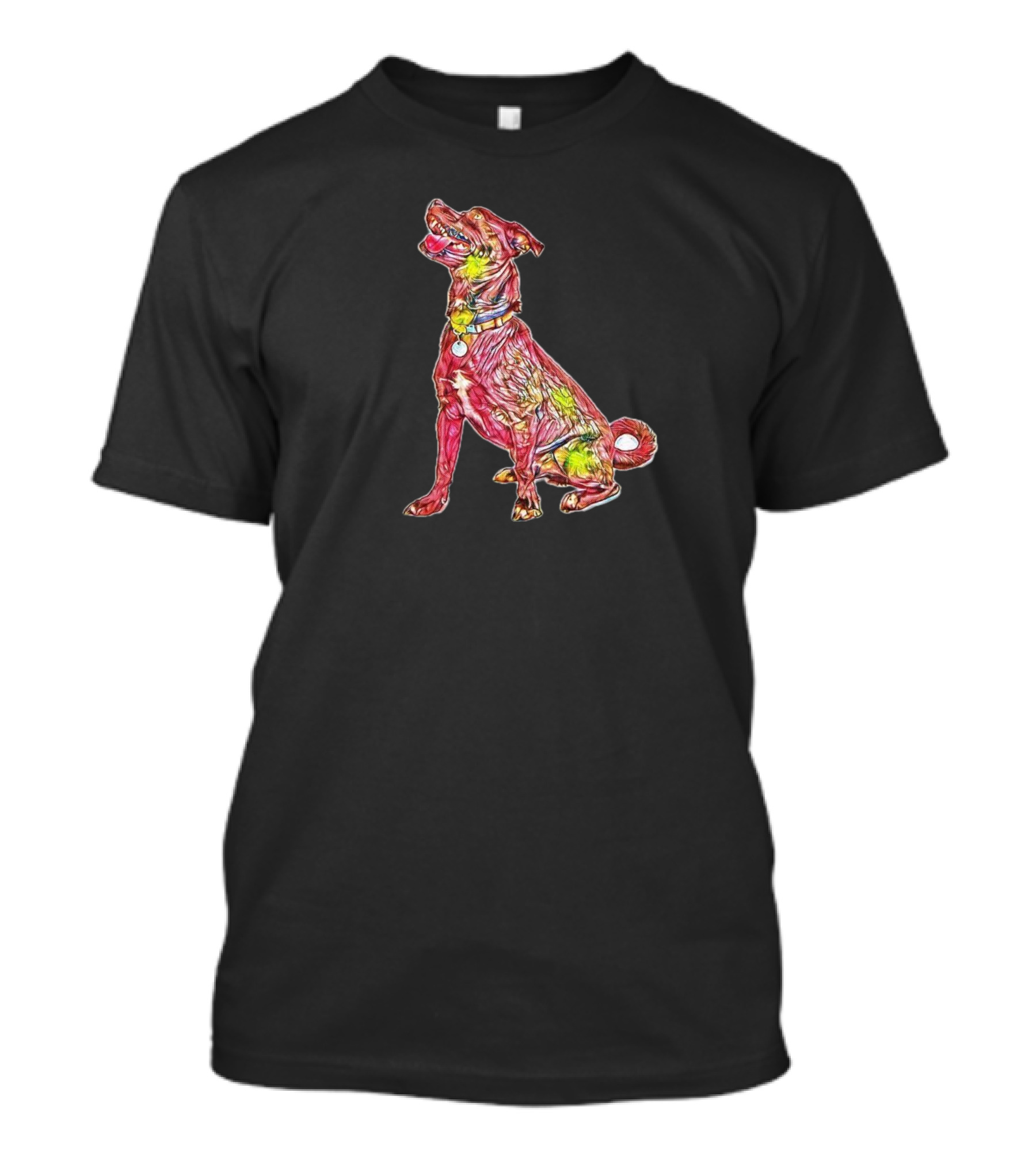 Mixed Medium Size Breed Dog Vibrant Colorful Artistic Canine T-Shirt