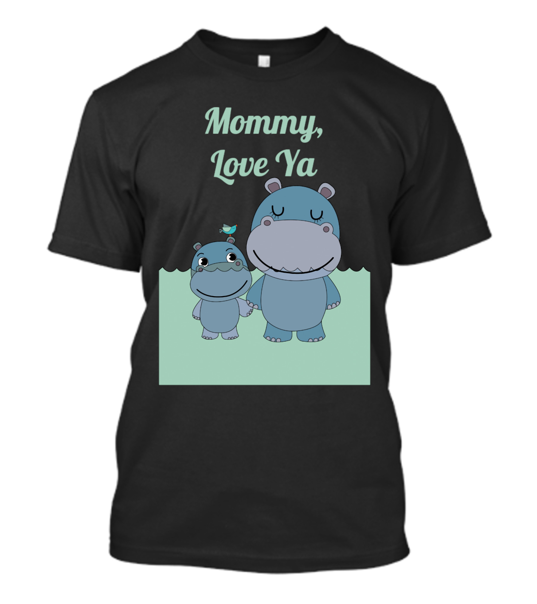 Mommy Love Ya Hippo Family Holding Hands T-Shirt