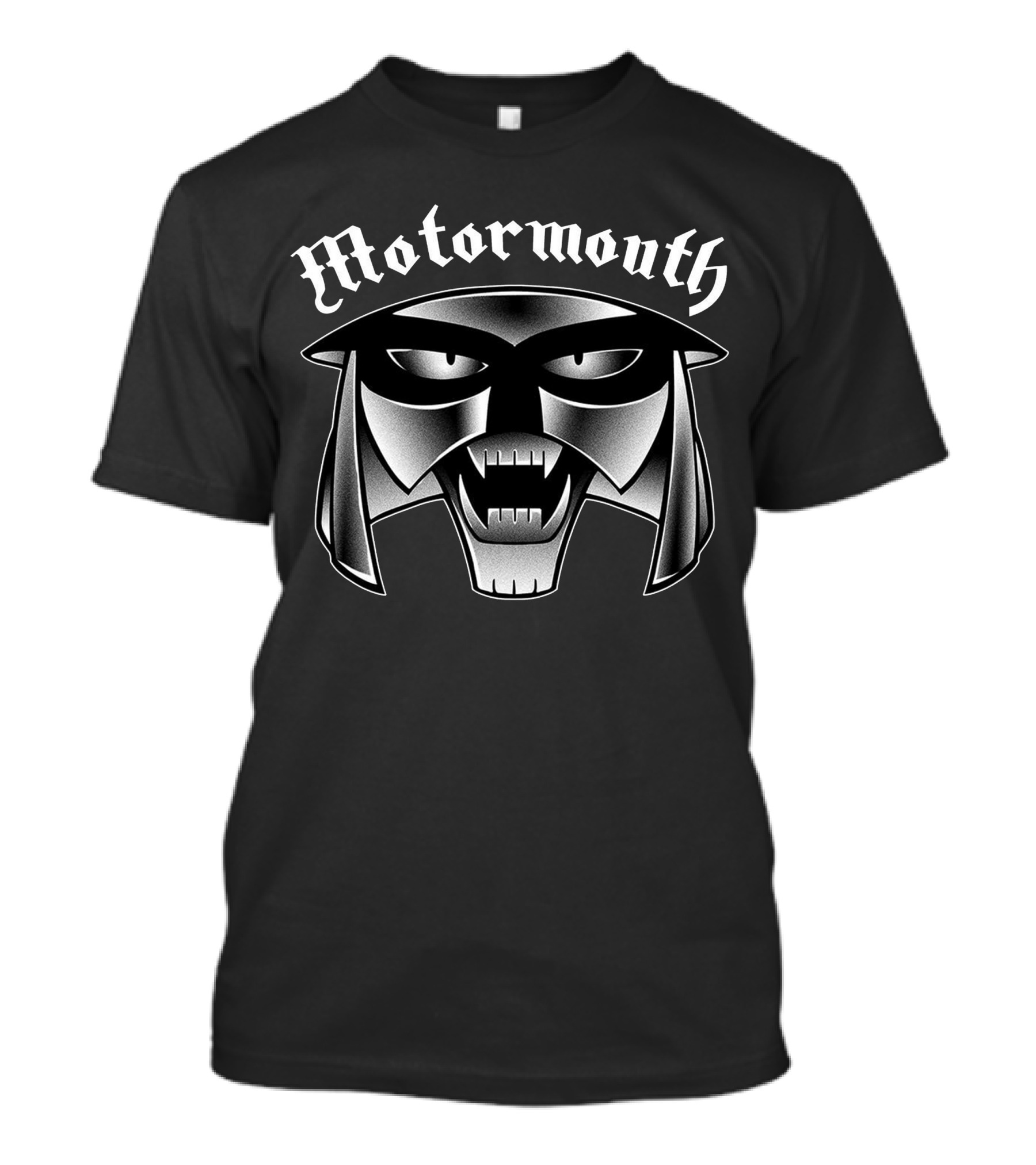 Motormouth Metallic Mask Face Design Villain Influence忍 T-Shirt