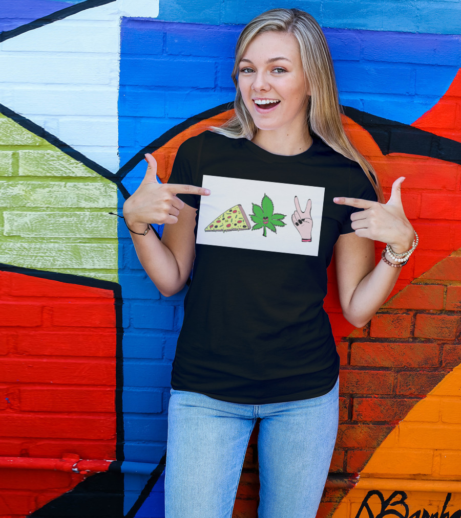 Pizza Leaf Peace Out T-Shirt