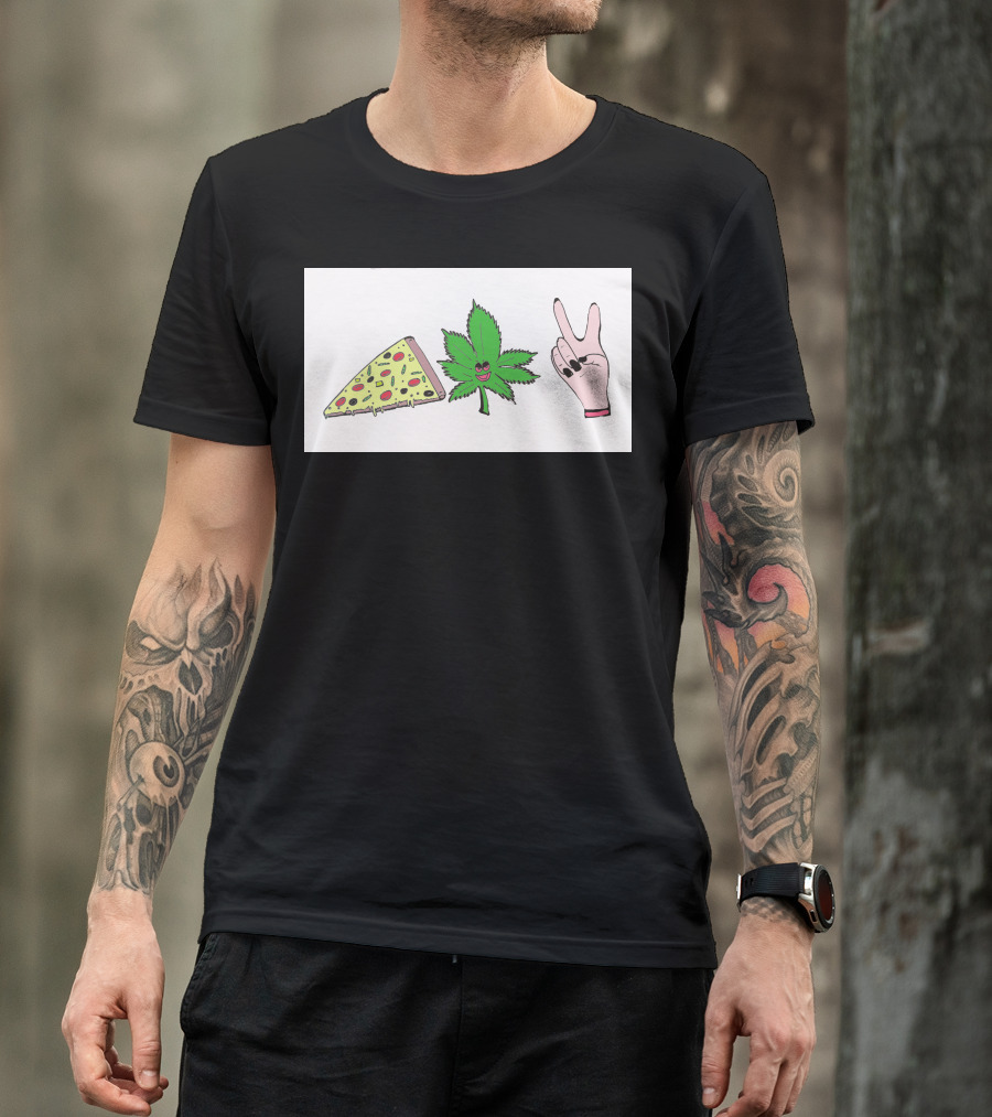 Pizza Leaf Peace Out T-Shirt