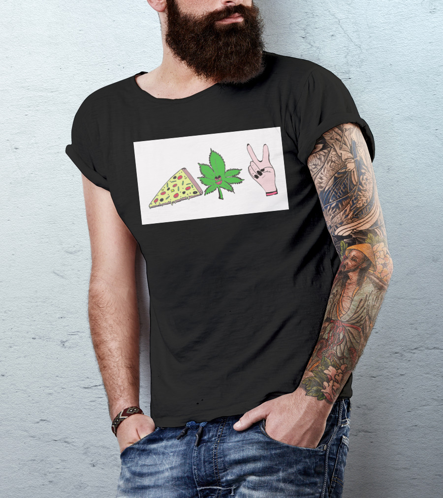 Pizza Leaf Peace Out T-Shirt