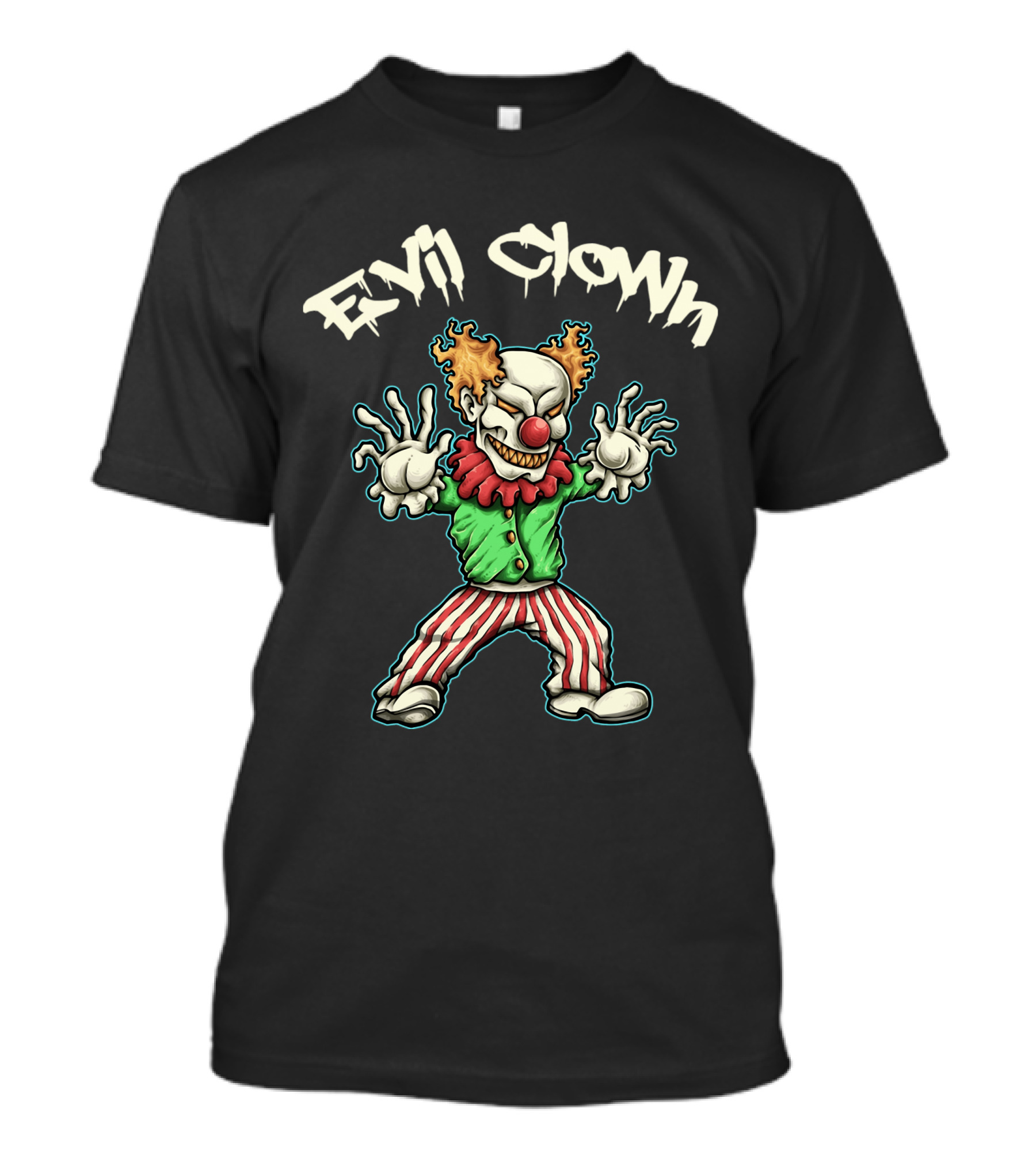 Evil Clown Creepy Halloween Face T-Shirt