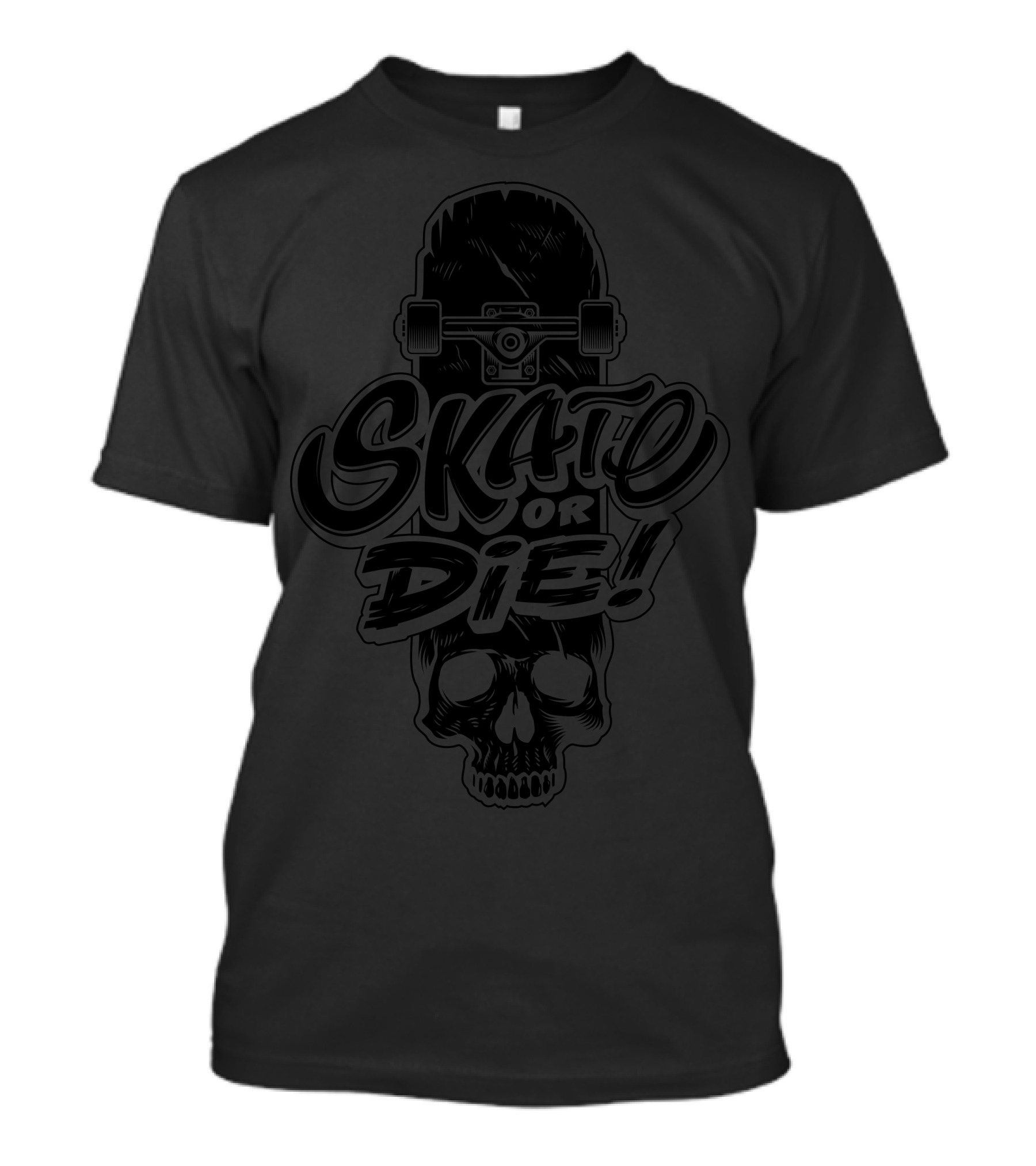 SKATE OR DIE Skull And Skateboard T-Shirt