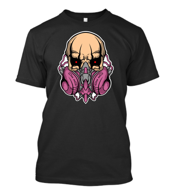 Skull Mask Red Eyes Purple Respirator T-Shirt