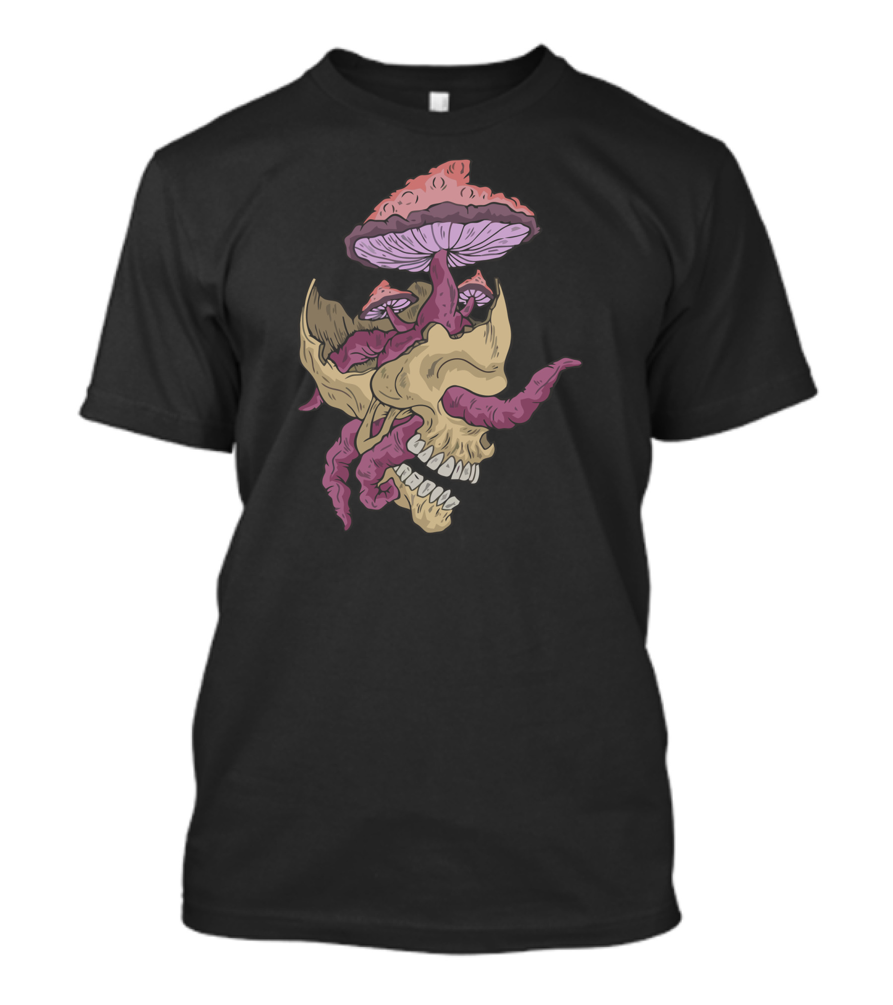 Skull Pack Mushroom Skull With Tentacles And Fungi T-Shirt
