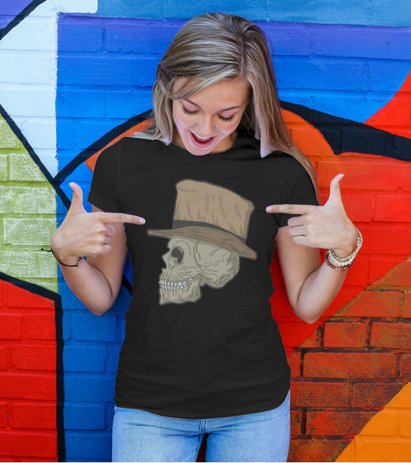 Skull With Top Hat T-Shirt
