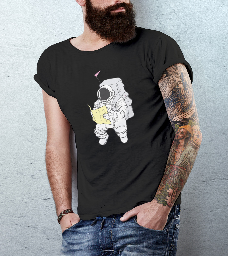 Space Tour Astronaut Map Journey T-Shirt