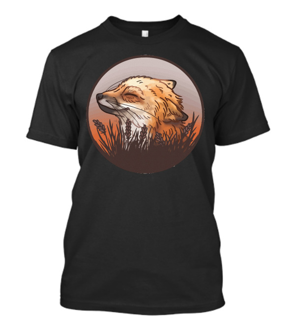 Sunset Fox In Tall Grass Fitted Scoop T-Shirt