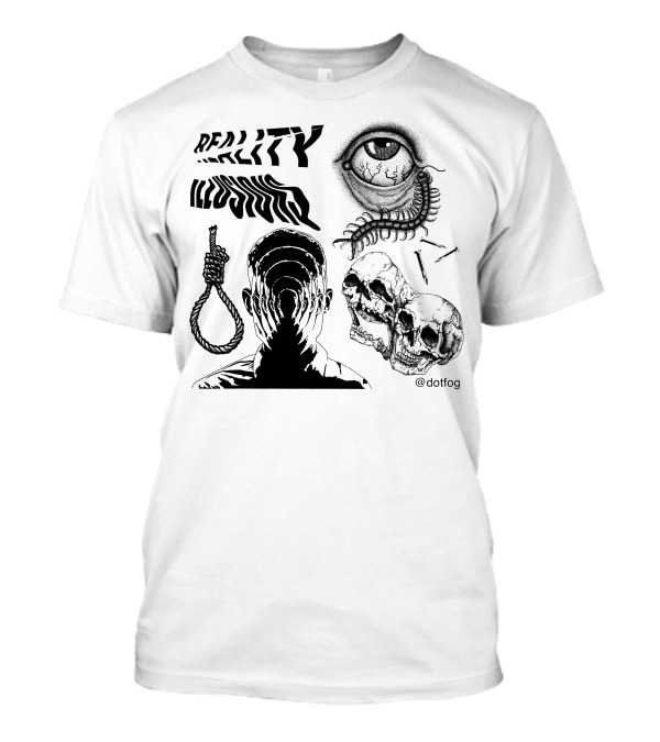 Reality Illusion Eye Skull Centipede Rope Skulls @dotfog T-Shirt