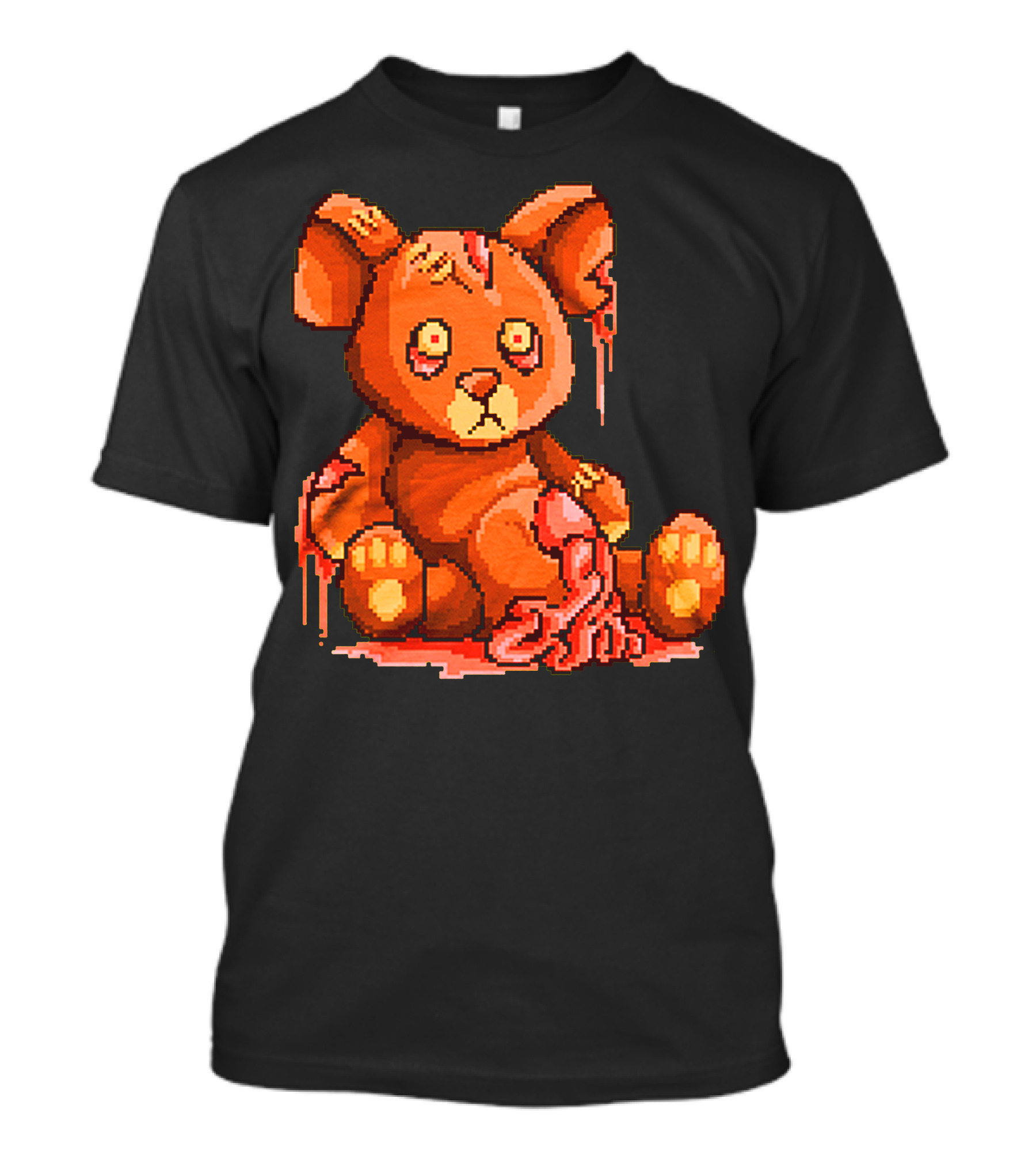 Teddy Zombie Pixel Art Bloody Horror Plush Toy T-Shirt