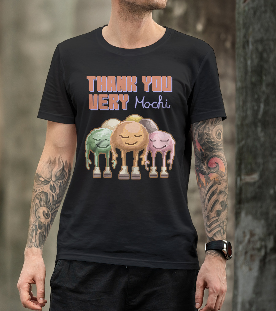 Thank You Very Mochi Cute Pixel Art Food Puns T-Shirt