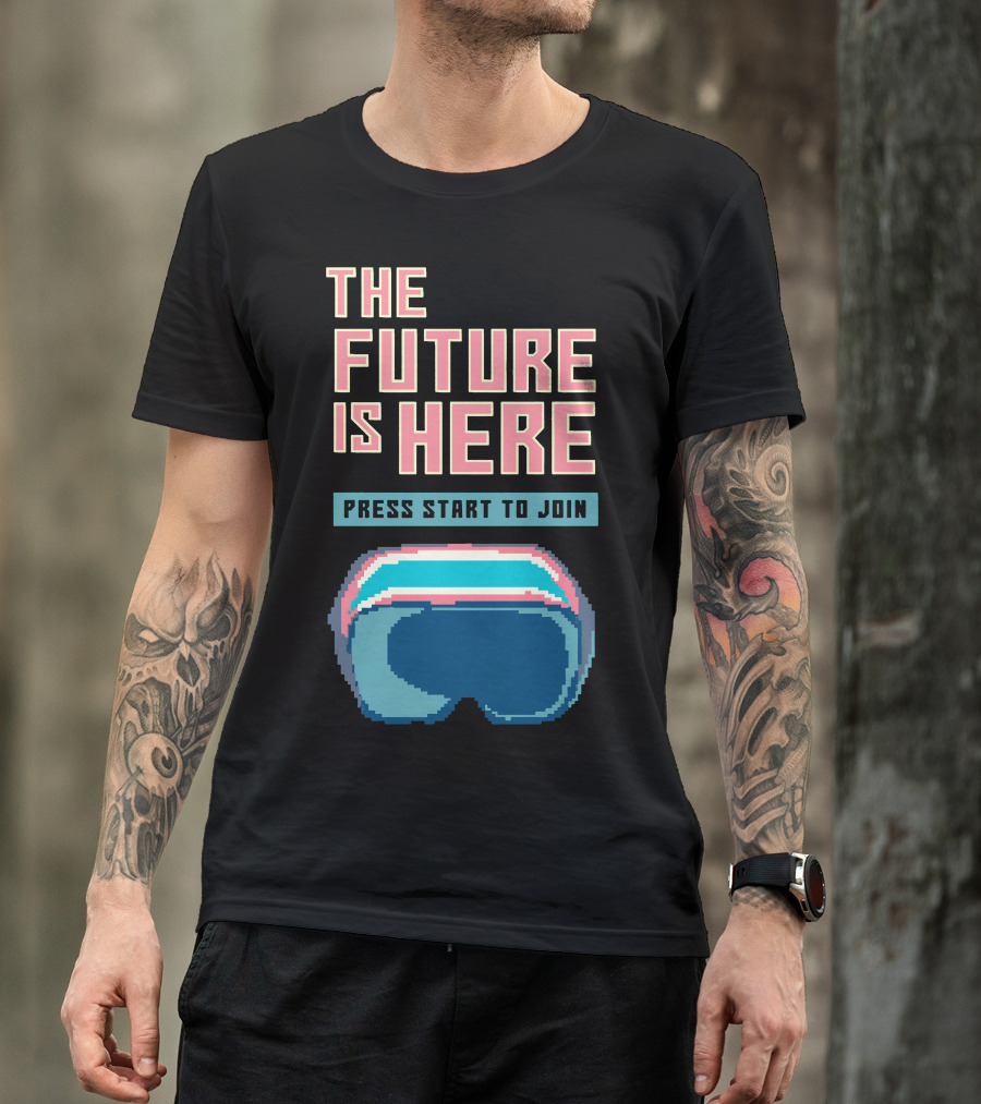 The Future Is Here Press Start To Join Retro Gaming Visor T-Shirt