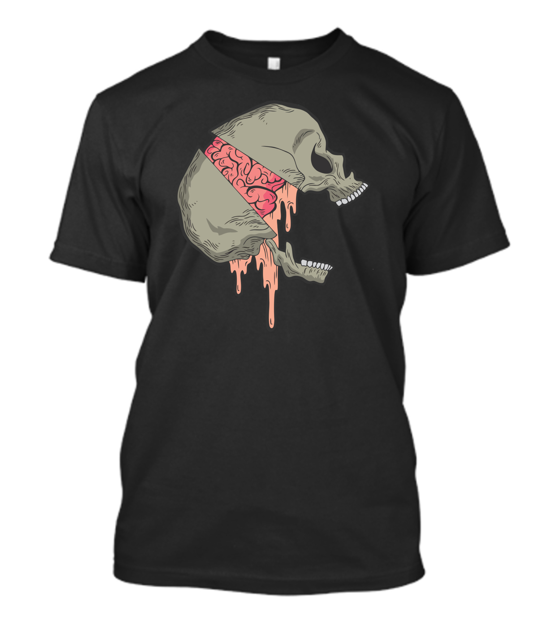 The Skull Split With Brain Dripping Out T-Shirt