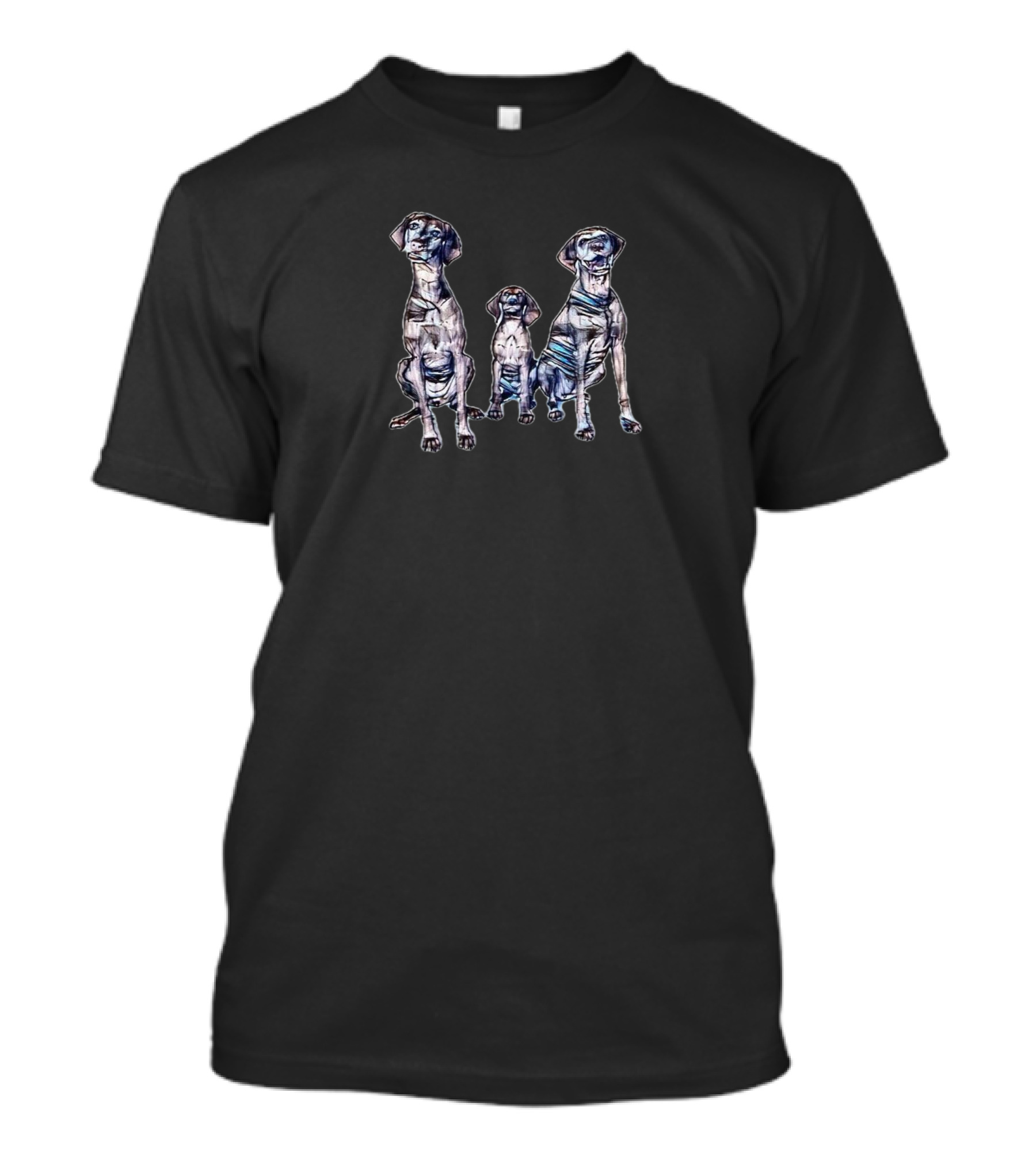 Two Adult And One Young Puppy Trio T-Shirt