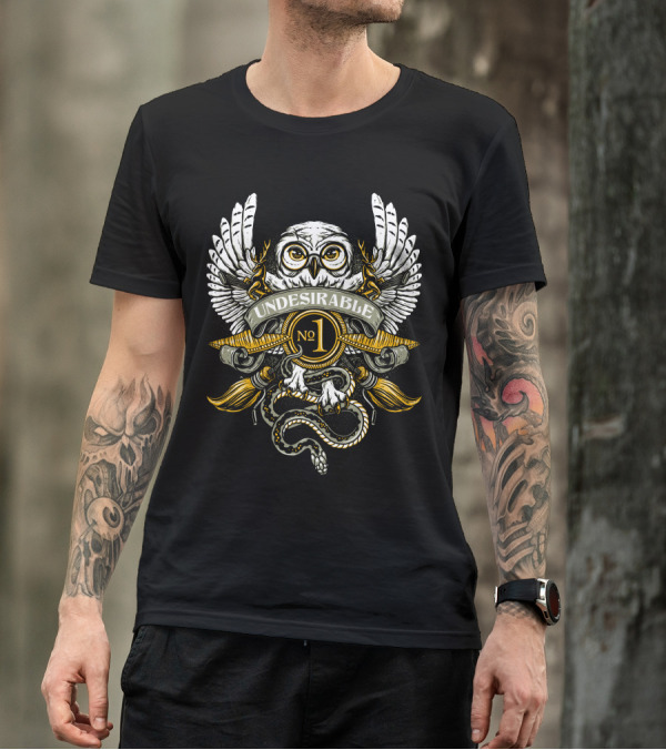 Undesirable No 1 Owl Wings Snake T-Shirt