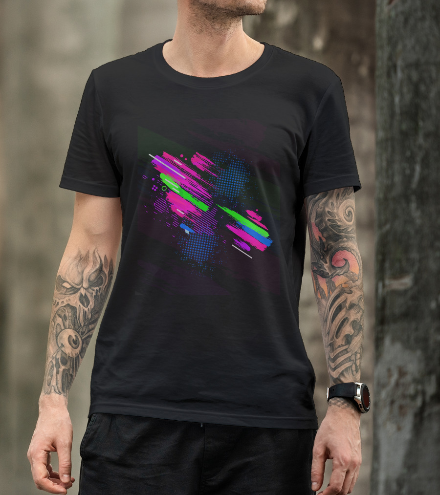 Unique Neon Grunge Vector T-Shirt