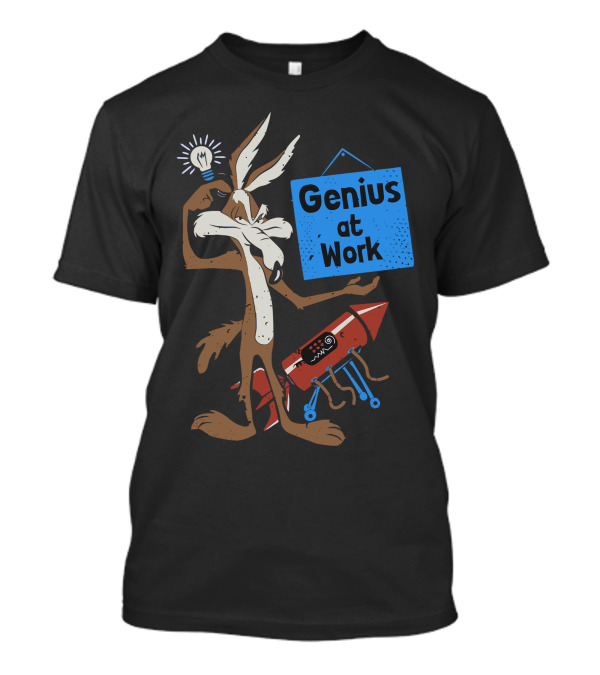Looney Tunes Wile E. Coyote Genius At Work With Rocket And Lightbulb T-Shirt