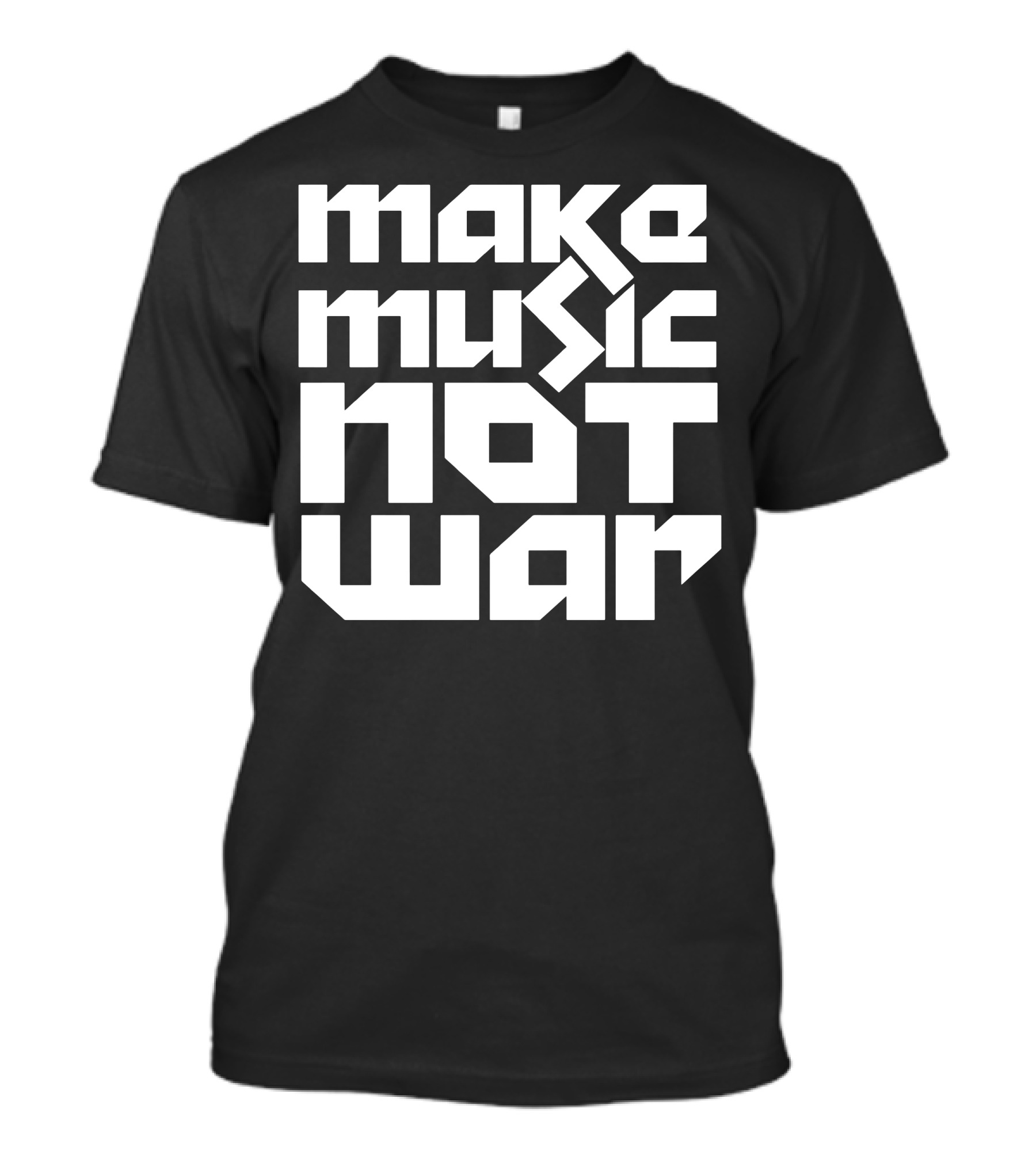 Make Music Not War Retro Block Typography T-Shirt