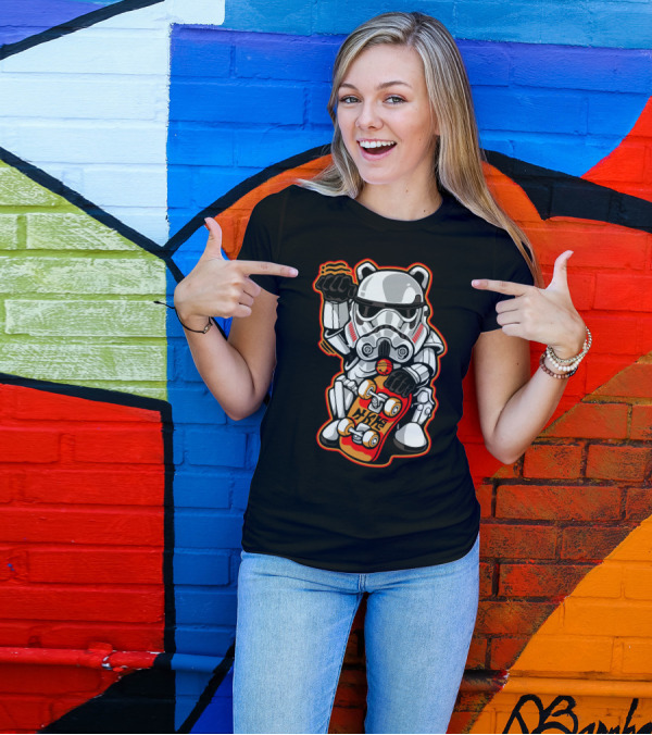 Maneki Trooper Skateboard Stormtrooper Mashup T-Shirt