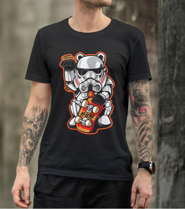 Maneki Trooper Skateboard Stormtrooper Mashup T-Shirt