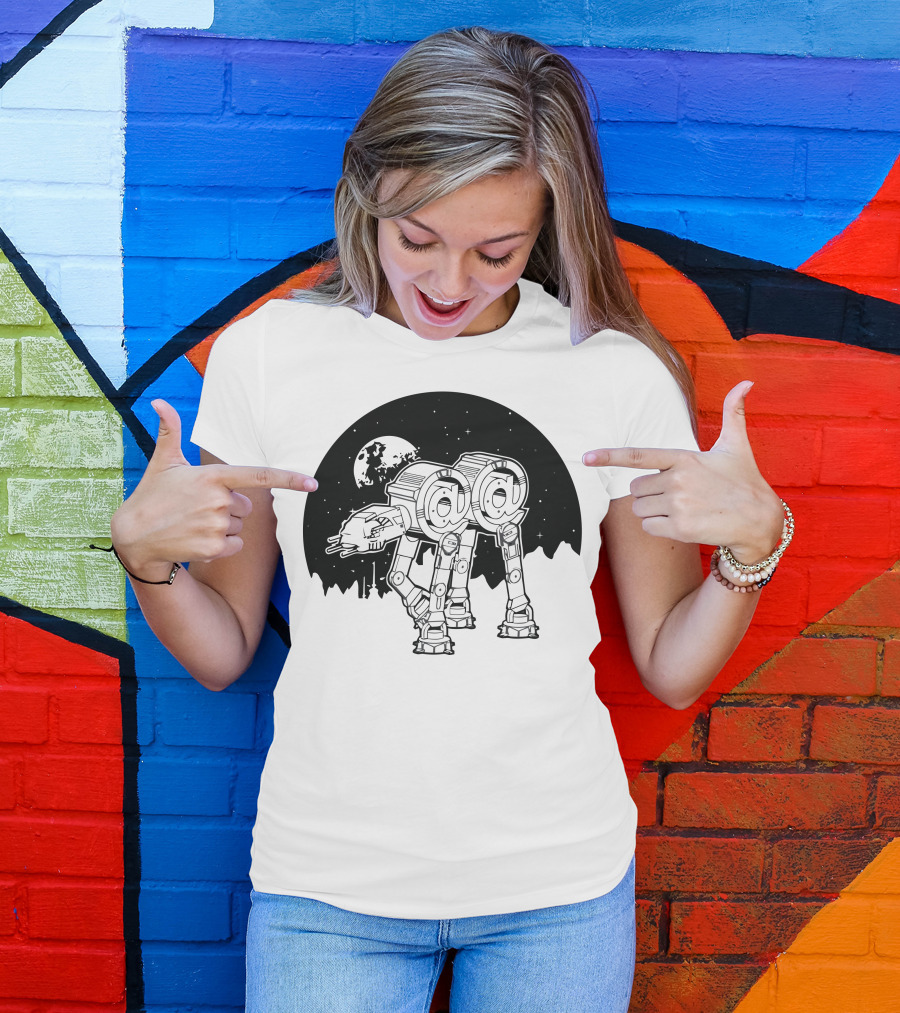 AT-AT Walker @ Symbol Moon Night Scene T-Shirt