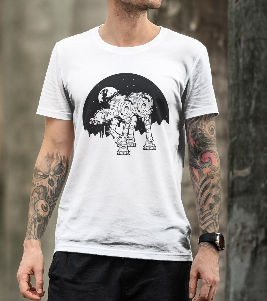 AT-AT Walker @ Symbol Moon Night Scene T-Shirt