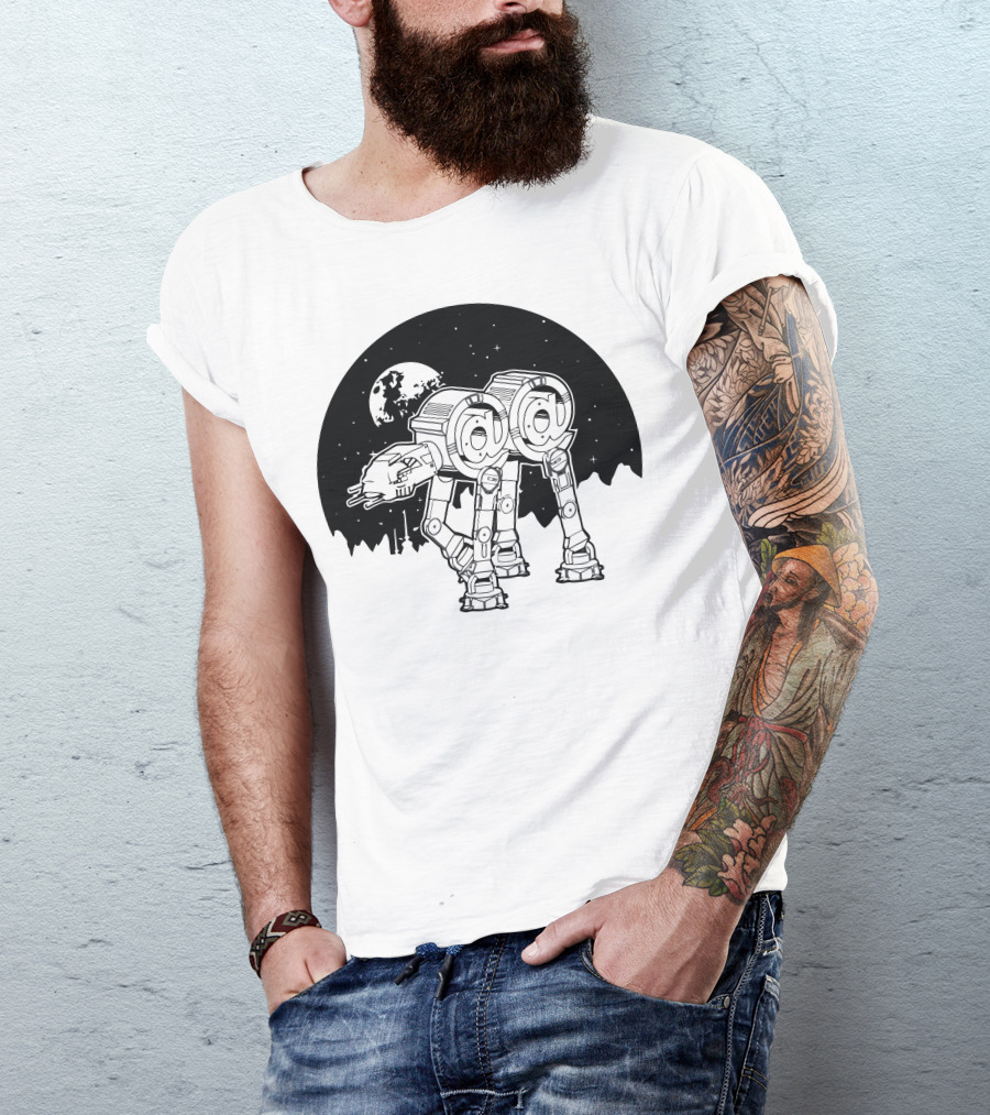 AT-AT Walker @ Symbol Moon Night Scene T-Shirt