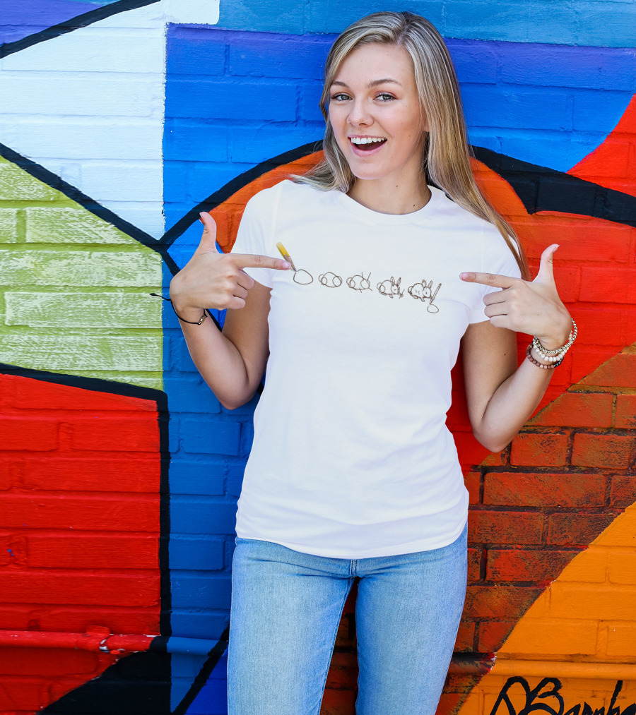 Art Season Pencil Draws Rabbit Evolution T-Shirt