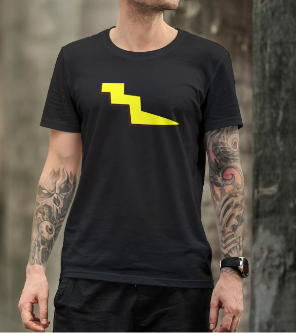Doug Cartoon Throwback Quailman Yellow Lightning Bolt T-Shirt