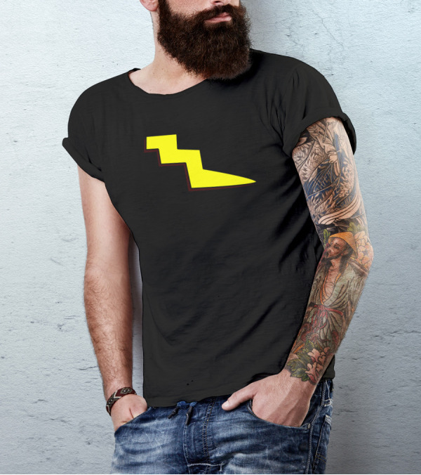 Doug Cartoon Throwback Quailman Yellow Lightning Bolt T-Shirt