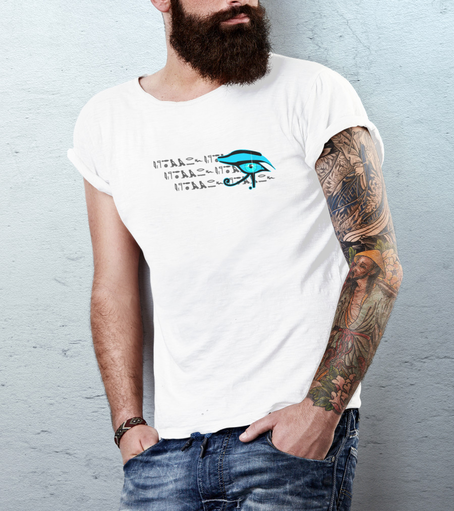 Eye Of Ammun Hieroglyphic Nile Blue Wadjet Eye T-Shirt