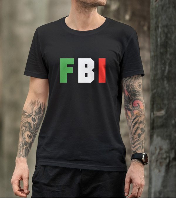 FBI Full Blooded Italian Green White T-Shirt