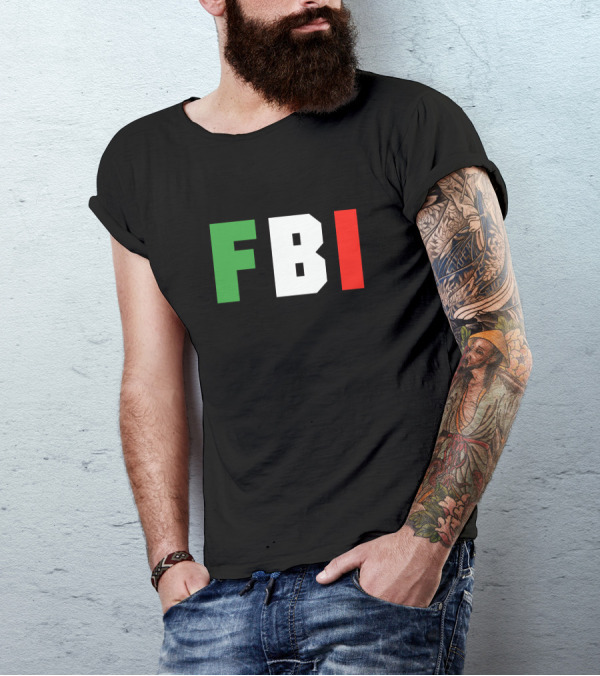 FBI Full Blooded Italian Green White T-Shirt